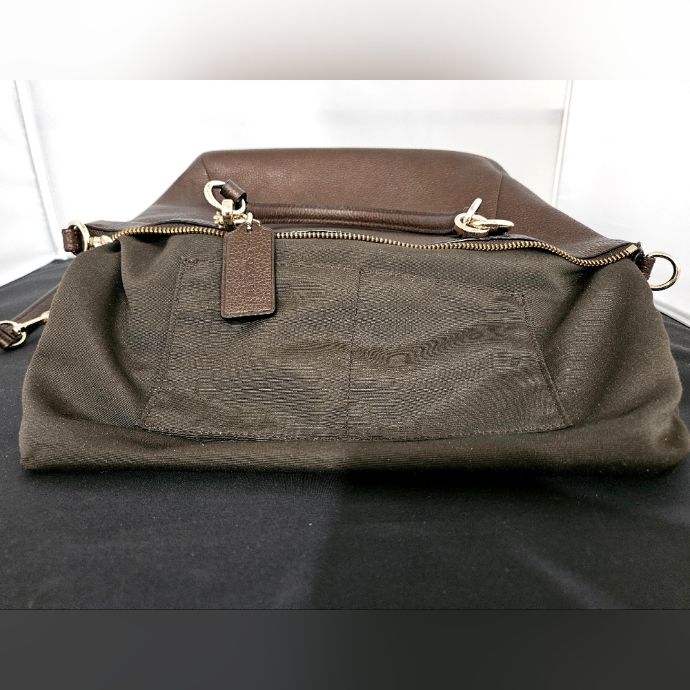 COACH KELSEY crossbody bronze metallic leather EUC pebble small F56127 bag - Picture 9 of 16